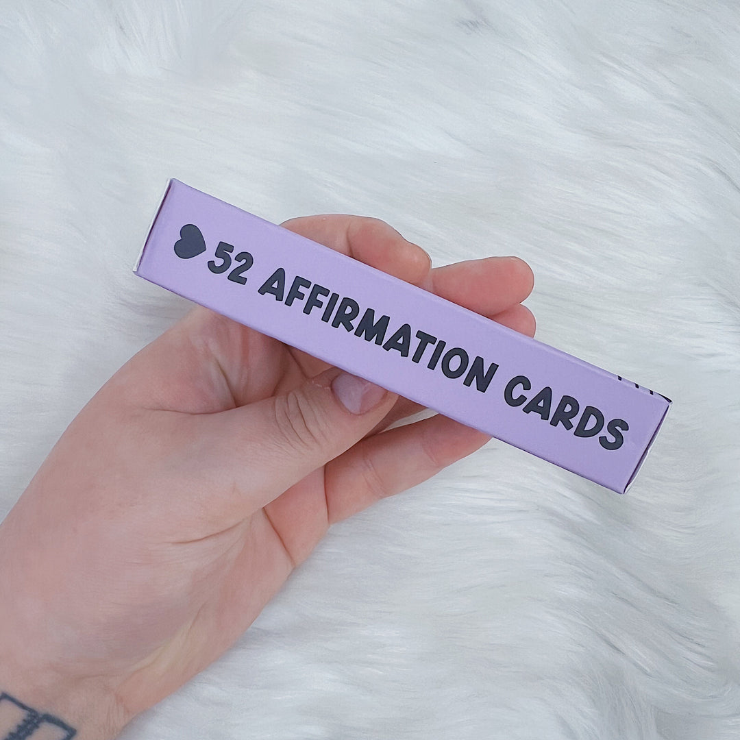 RIP Your Negative Thoughts Affirmation Card Deck | 52 Cards | Holographic Foiled Edges