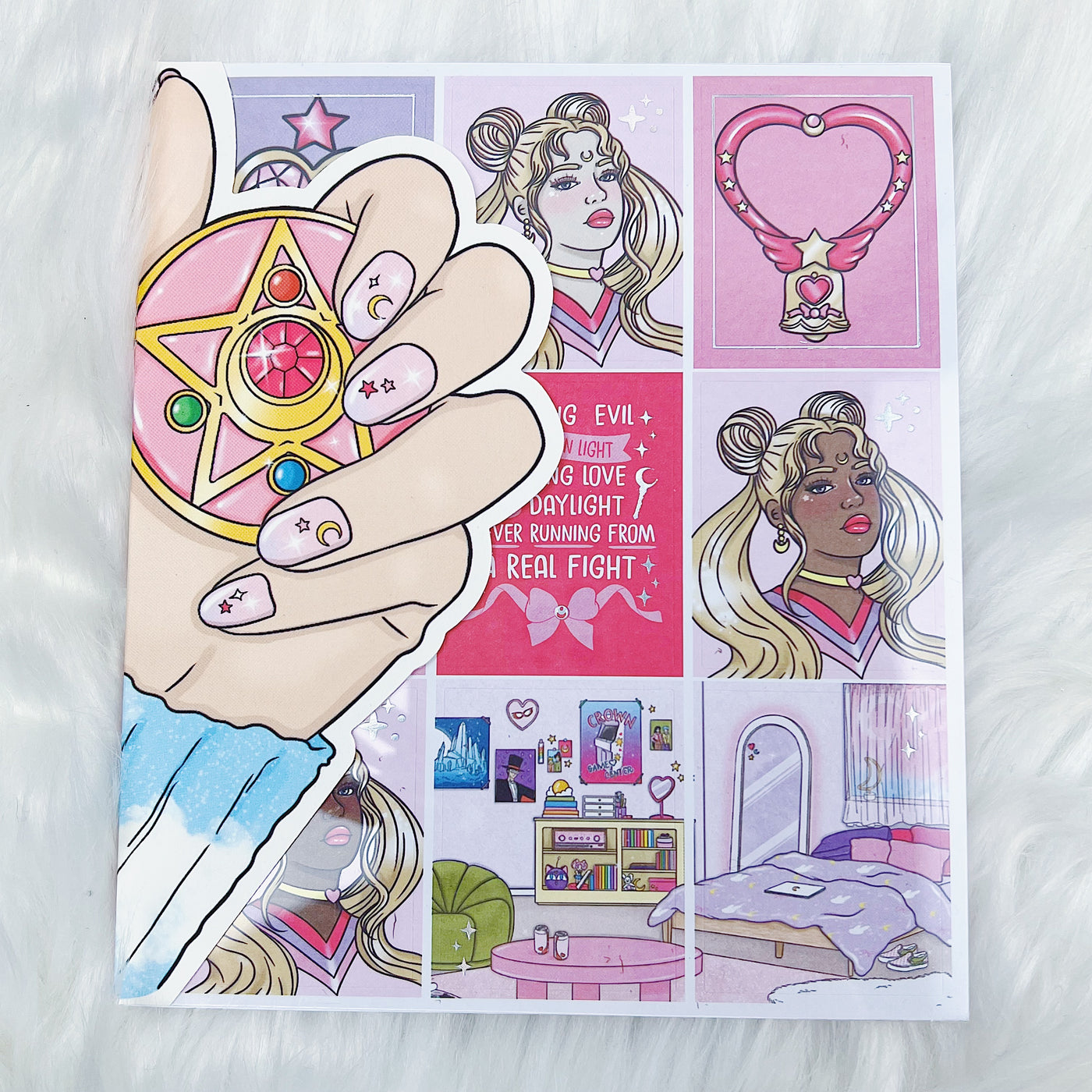 Moon Prism Sticker Book | Matte Sticker Paper | 10 Pages | Holo Foiled