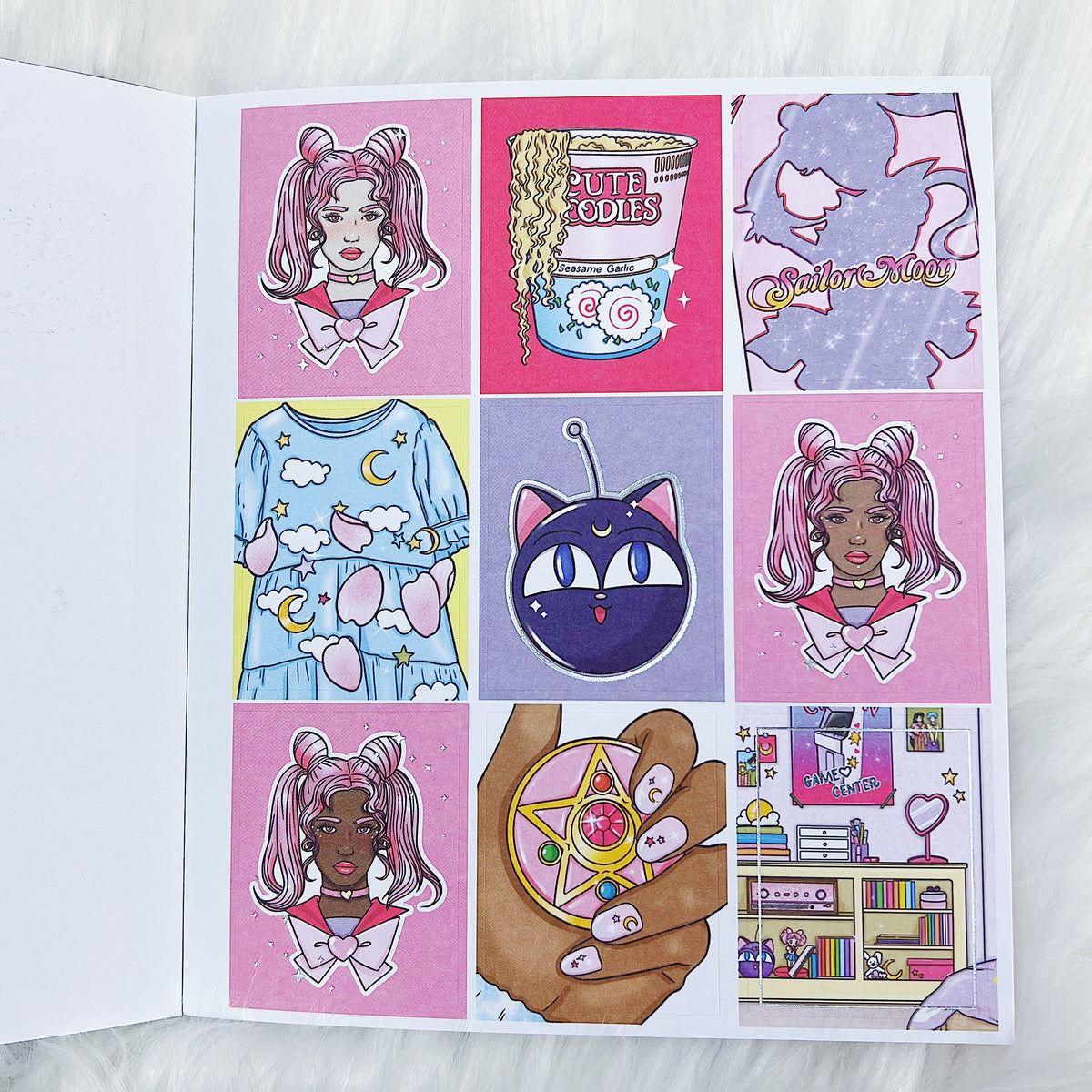 Moon Prism Sticker Book | Matte Sticker Paper | 10 Pages | Holo Foiled