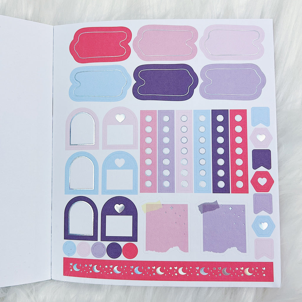 Moon Prism Sticker Book | Matte Sticker Paper | 10 Pages | Holo Foiled