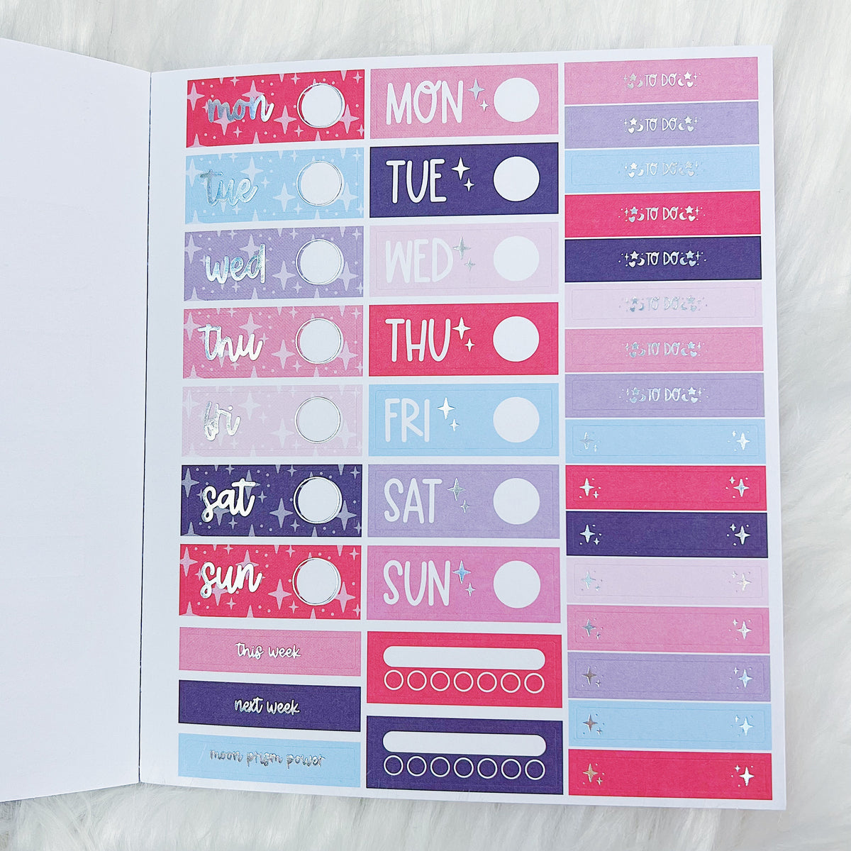 Moon Prism Sticker Book | Matte Sticker Paper | 10 Pages | Holo Foiled