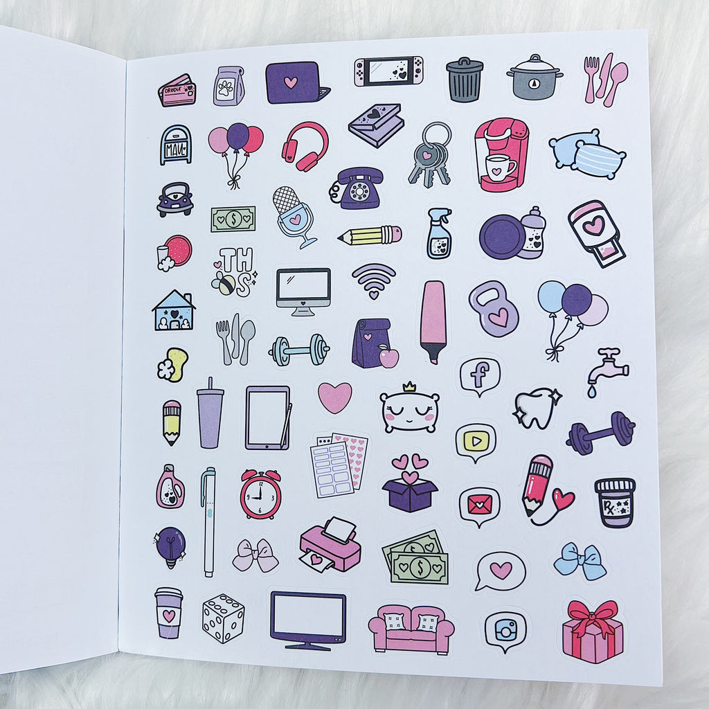 Moon Prism Sticker Book | Matte Sticker Paper | 10 Pages | Holo Foiled