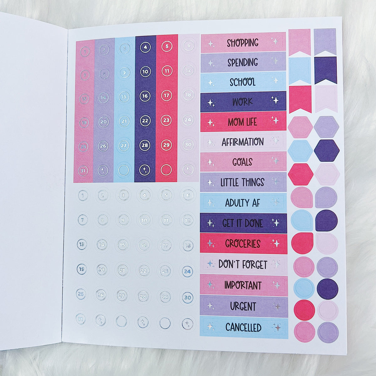 Moon Prism Sticker Book | Matte Sticker Paper | 10 Pages | Holo Foiled