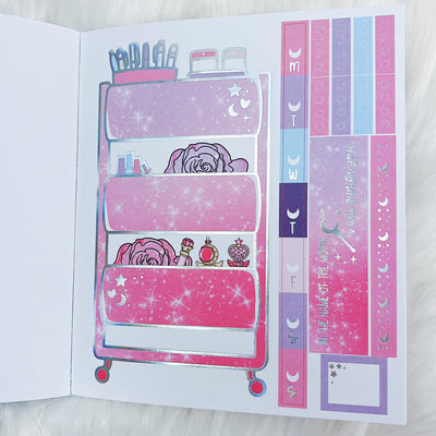 Moon Prism Sticker Book | Matte Sticker Paper | 10 Pages | Holo Foiled