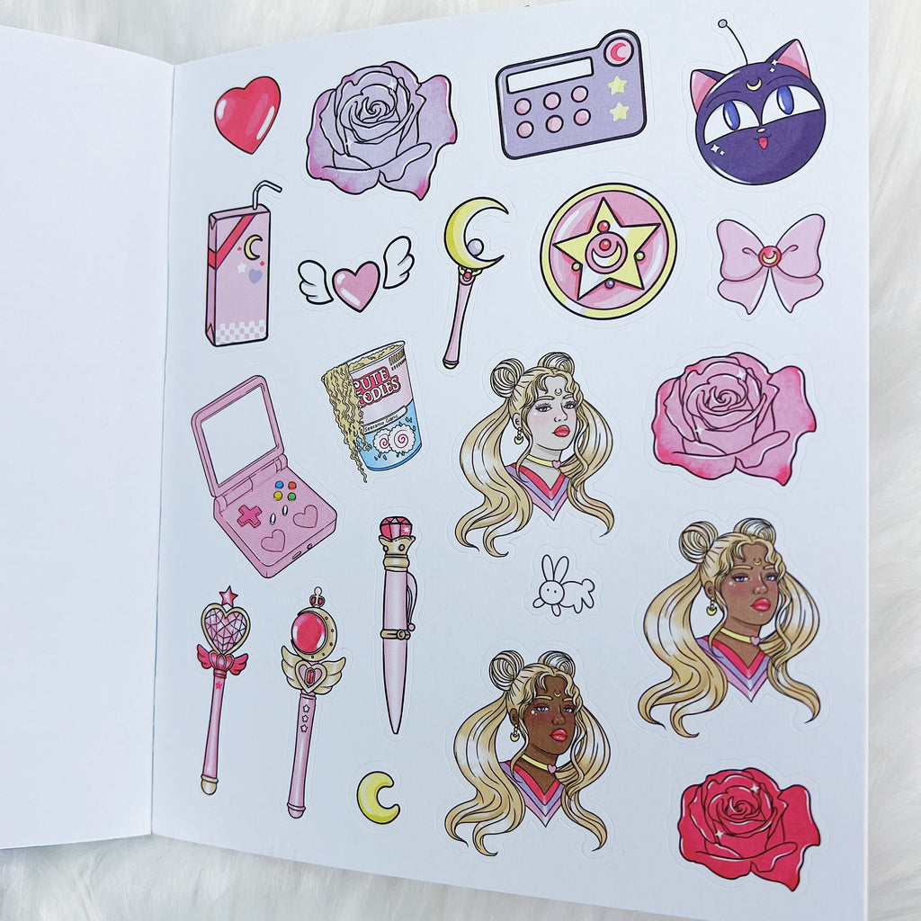 Moon Prism Sticker Book | Matte Sticker Paper | 10 Pages | Holo Foiled