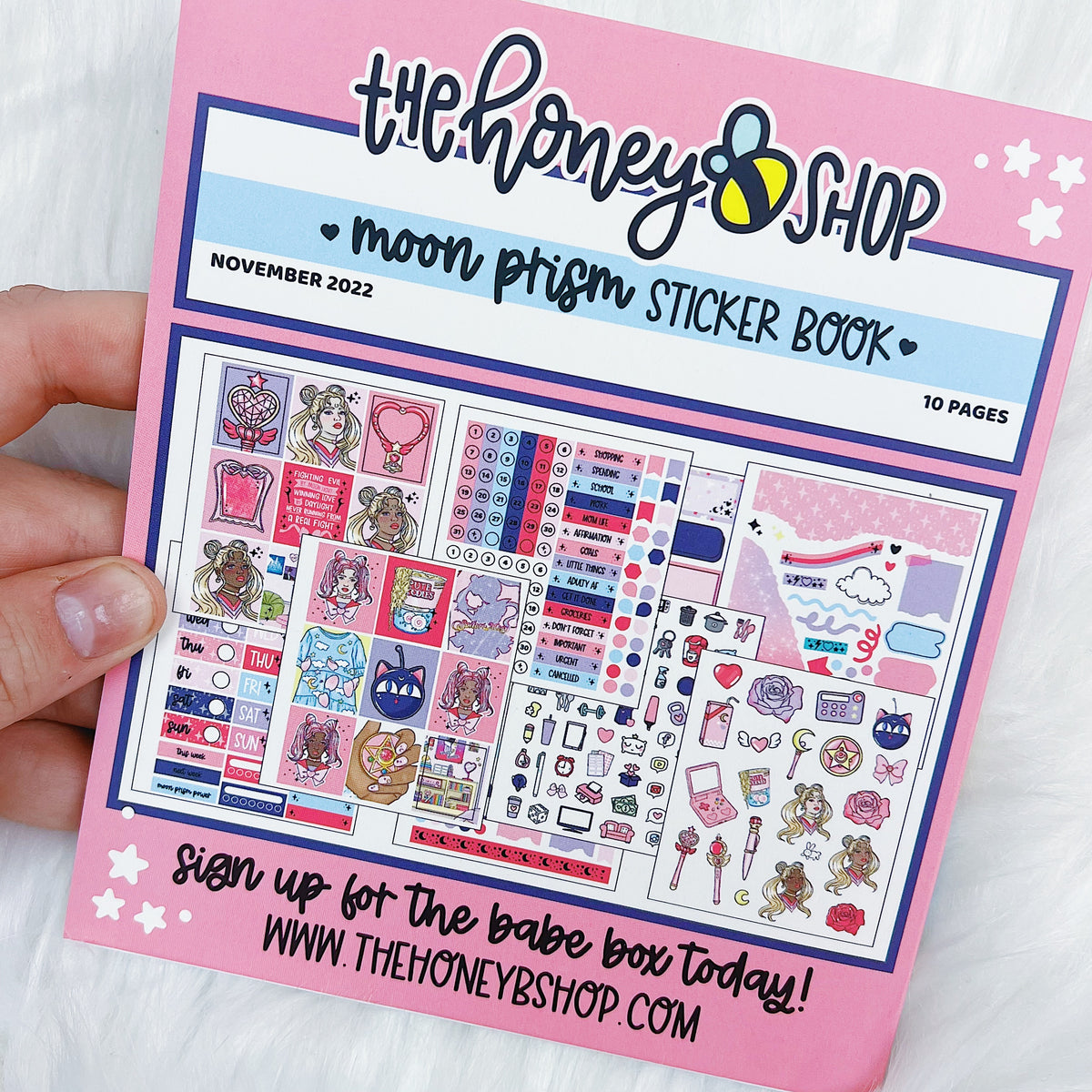 Moon Prism Sticker Book | Matte Sticker Paper | 10 Pages | Holo Foiled