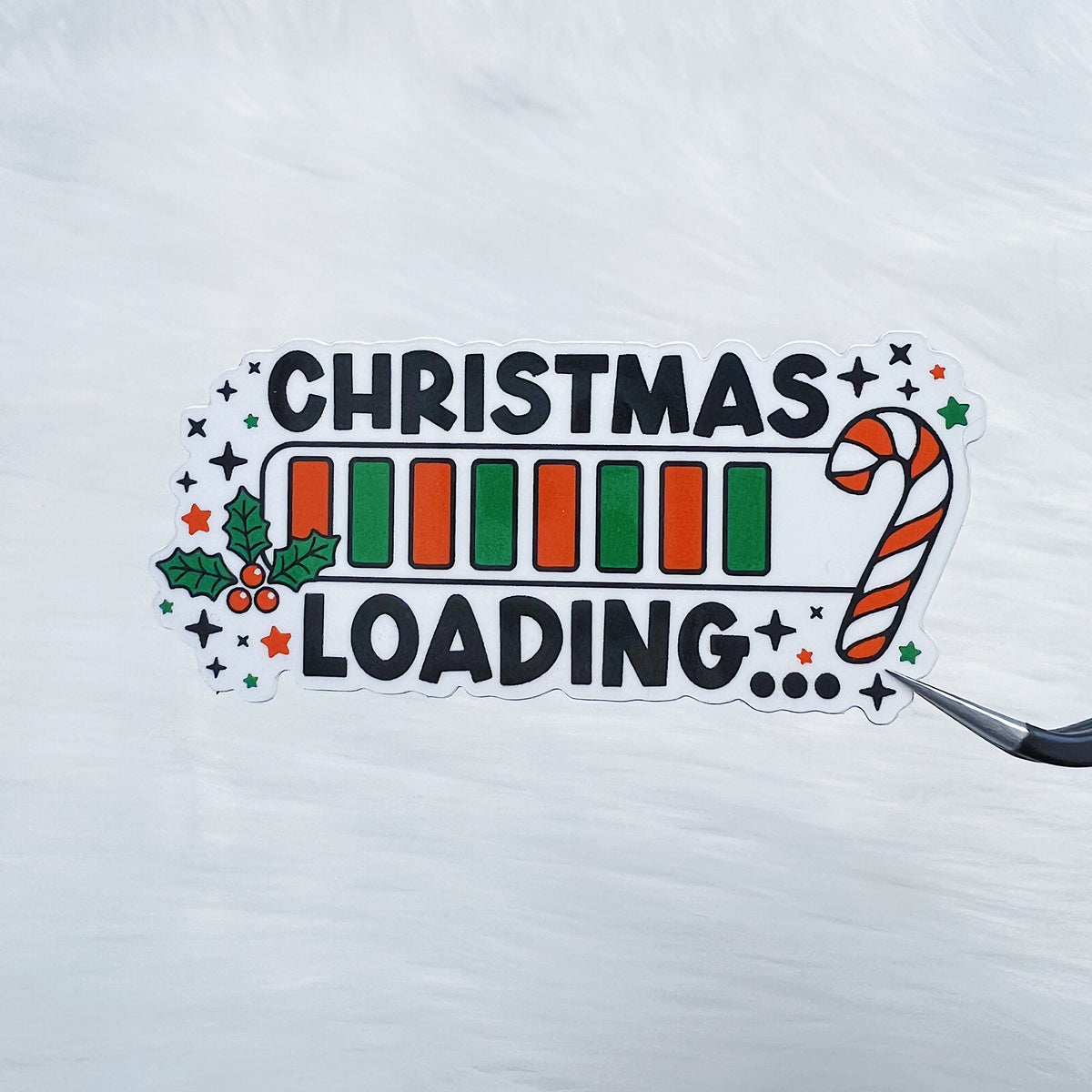 Christmas Loading Vinyl Sticker Die Cut