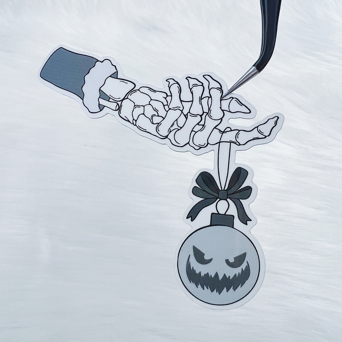 Skele Christmas Ornament Vinyl Sticker Die Cut