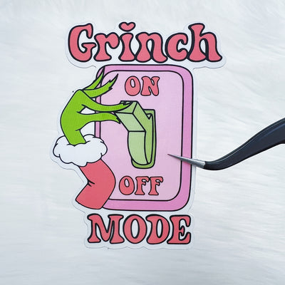 Gr*nch Mode Christmas Vinyl Sticker Die Cut
