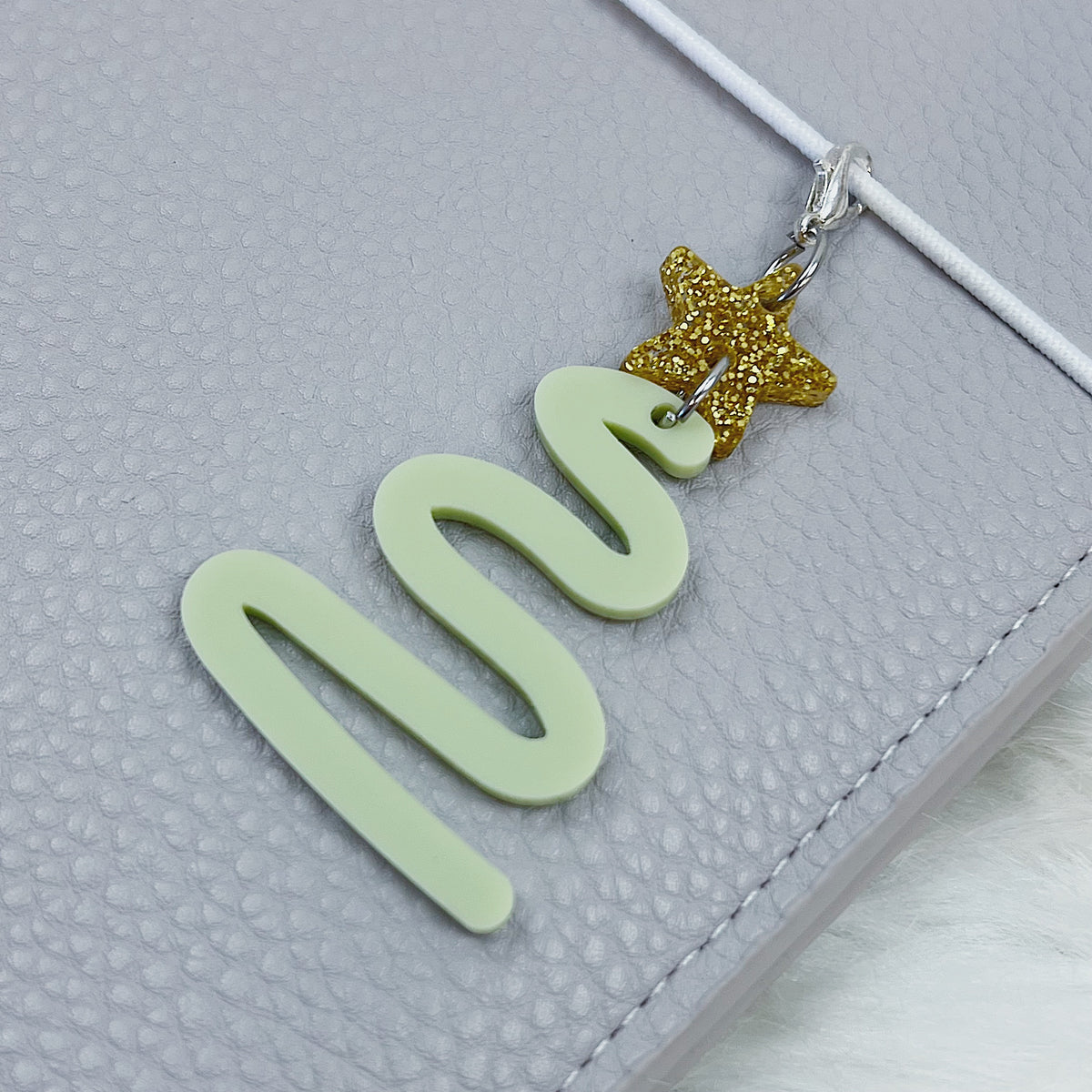 Doodle Christmas Tree + Star Dangle Acrylic Charm | Choose Your Color!