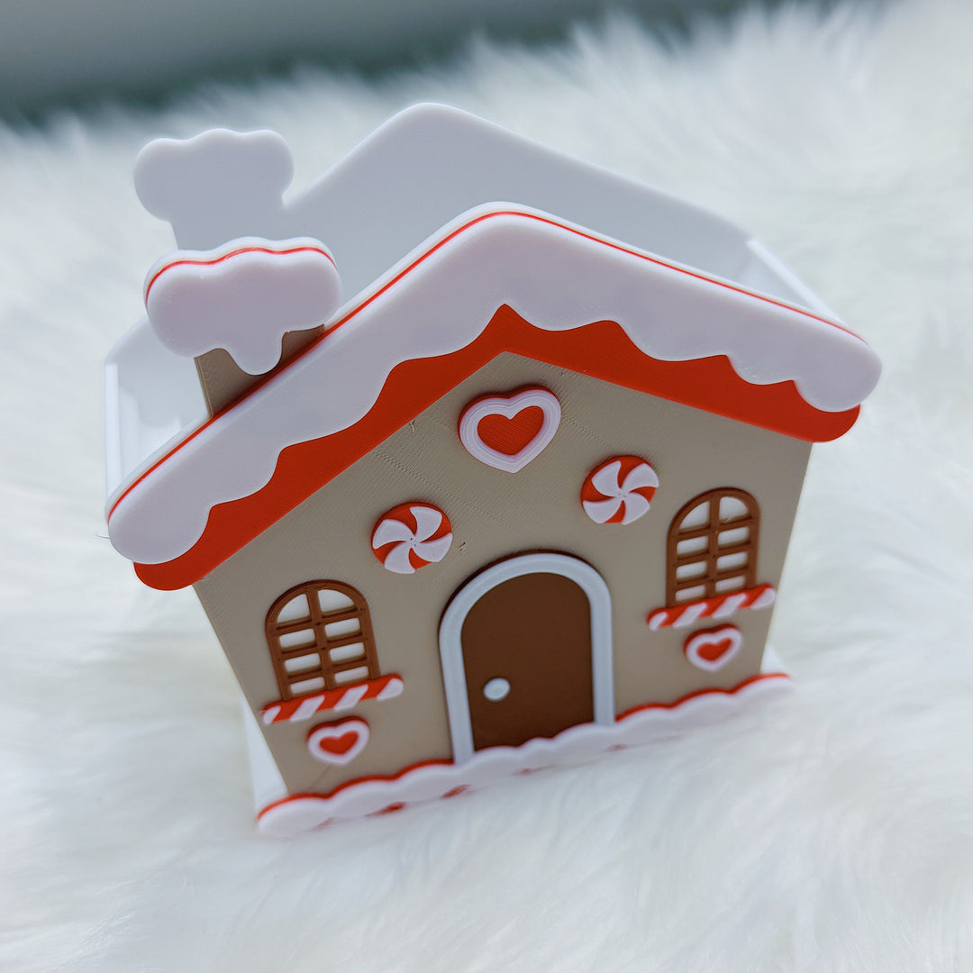 Traditional Gingerbread House Pen + Pencil Holder | Desk Decor