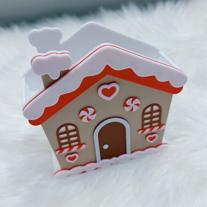 Traditional Gingerbread House Pen + Pencil Holder | Desk Decor