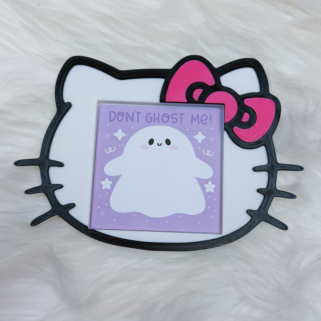 HK Pink Bow 3x3 Inch Sticky Note Holder | Desk Decor