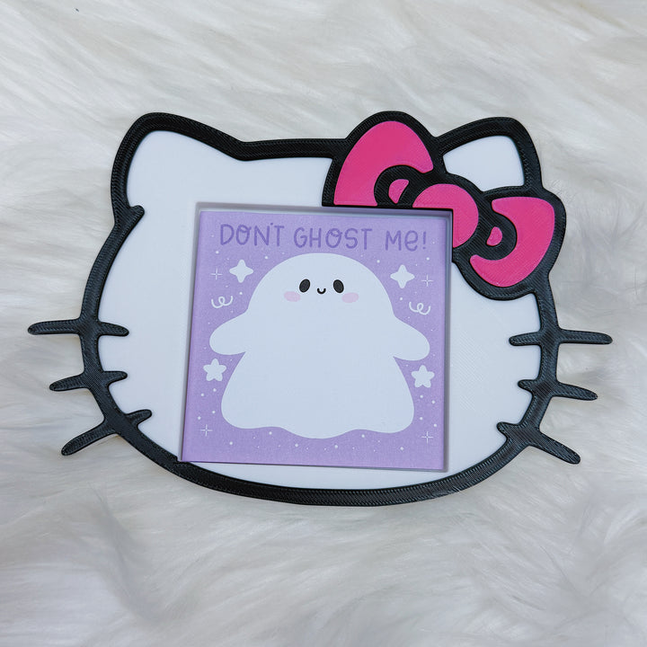 HK Pink Bow 3x3 Inch Sticky Note Holder | Desk Decor