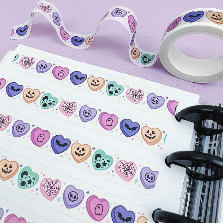 Pastel Halloween Candy Hearts Washi Tape | 15MM