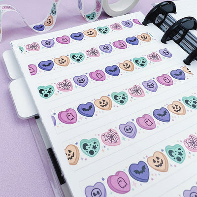 Pastel Halloween Candy Hearts Washi Tape | 15MM