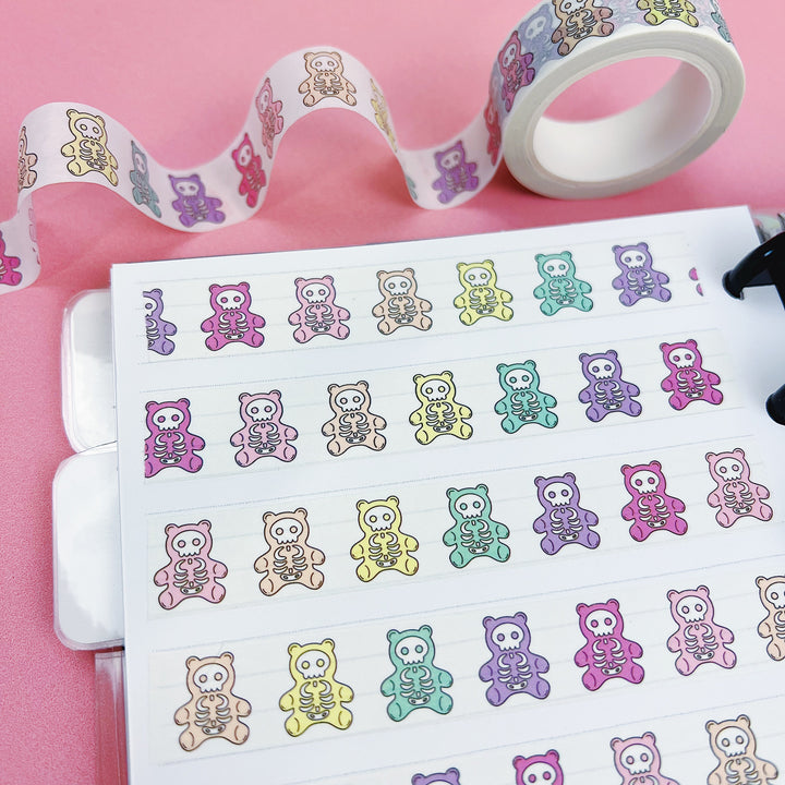 Pastel Skele Gummy Bears Washi Tape | 15MM