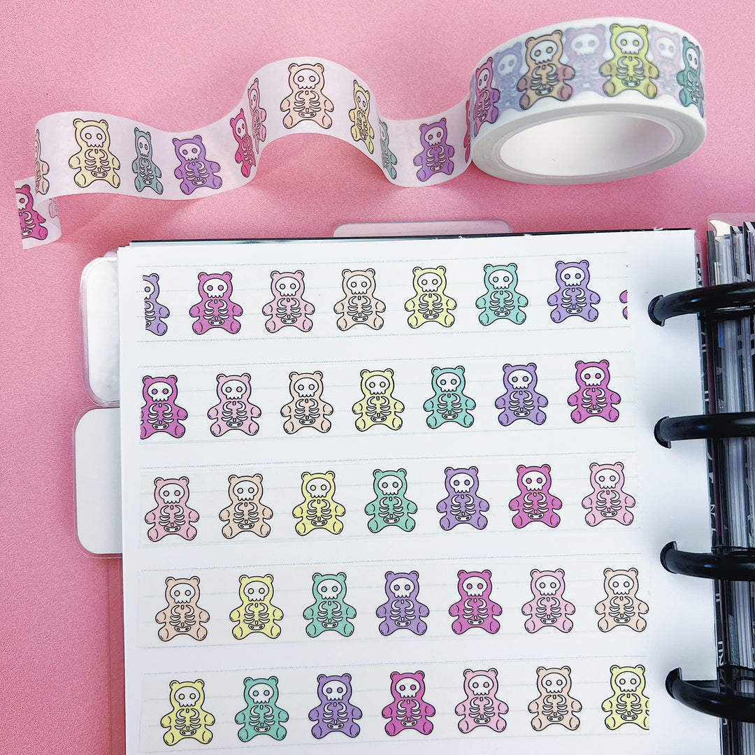 Pastel Skele Gummy Bears Washi Tape | 15MM