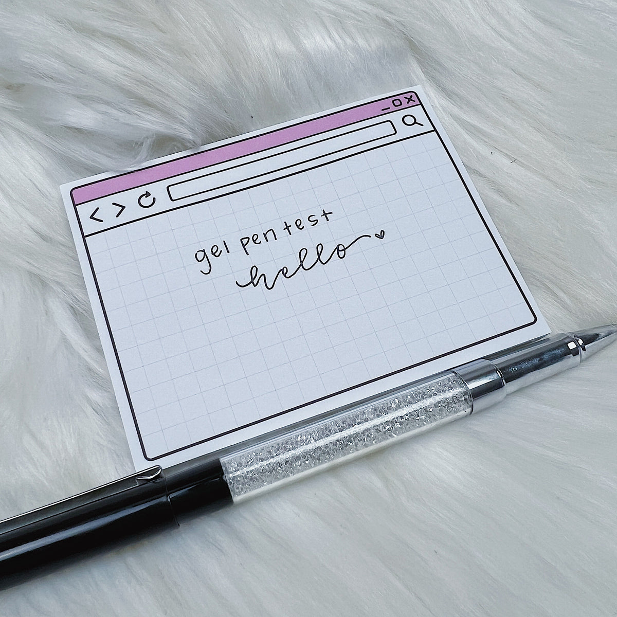 Black + Silver Crystal Gel Pen | 0.5 Black Gel Pen