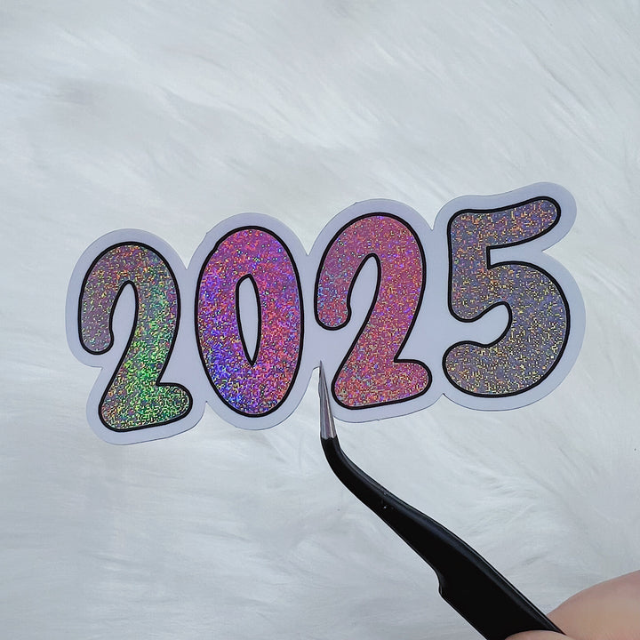 2025 Holographic Glitter Vinyl Sticker Die Cut