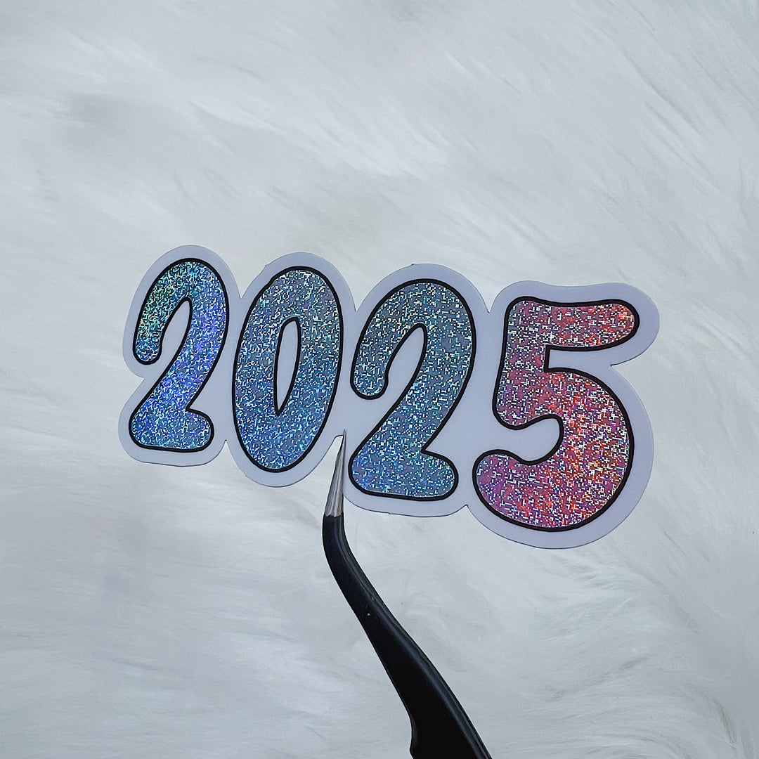 2025 Holographic Glitter Vinyl Sticker Die Cut