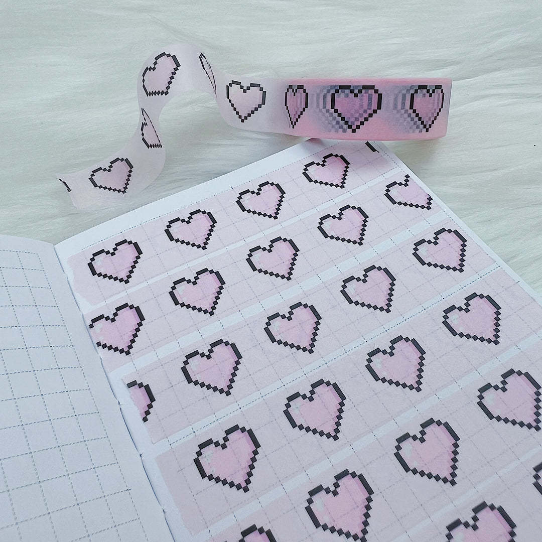 Gamer Babe Pixel Hearts Washi Tape | 15MM