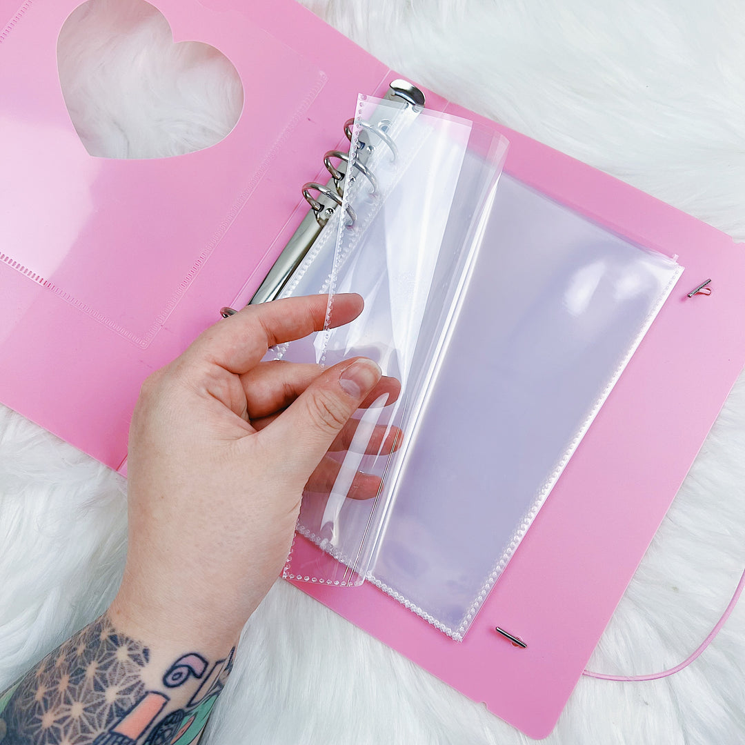 A5 Pink Heart Binder | Planner Sticker Storage