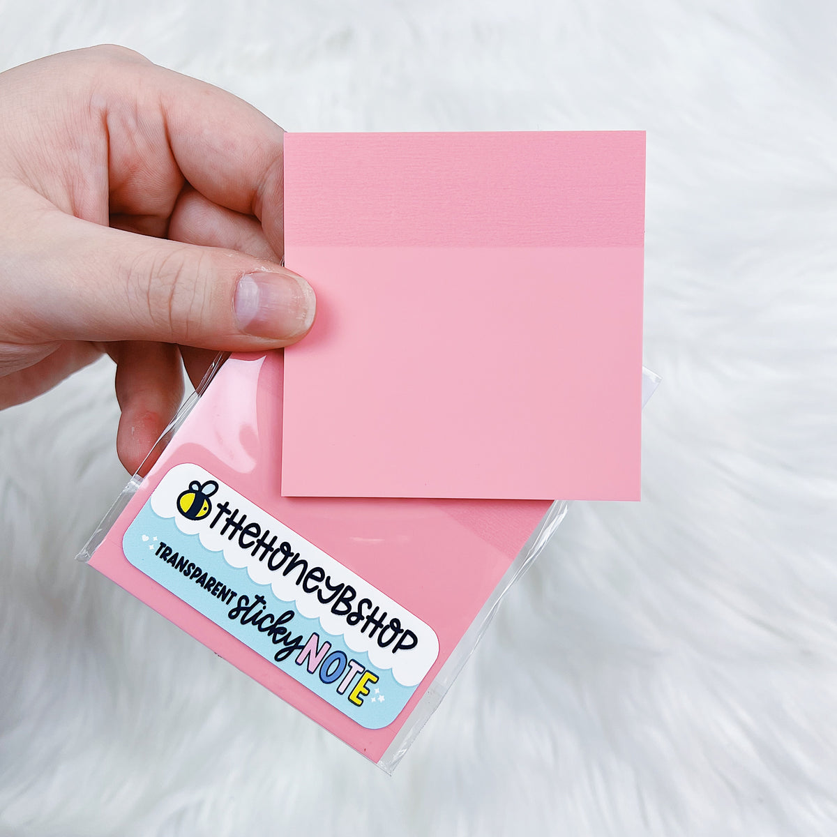 Pink Transparent 3"x3" Sticky Note