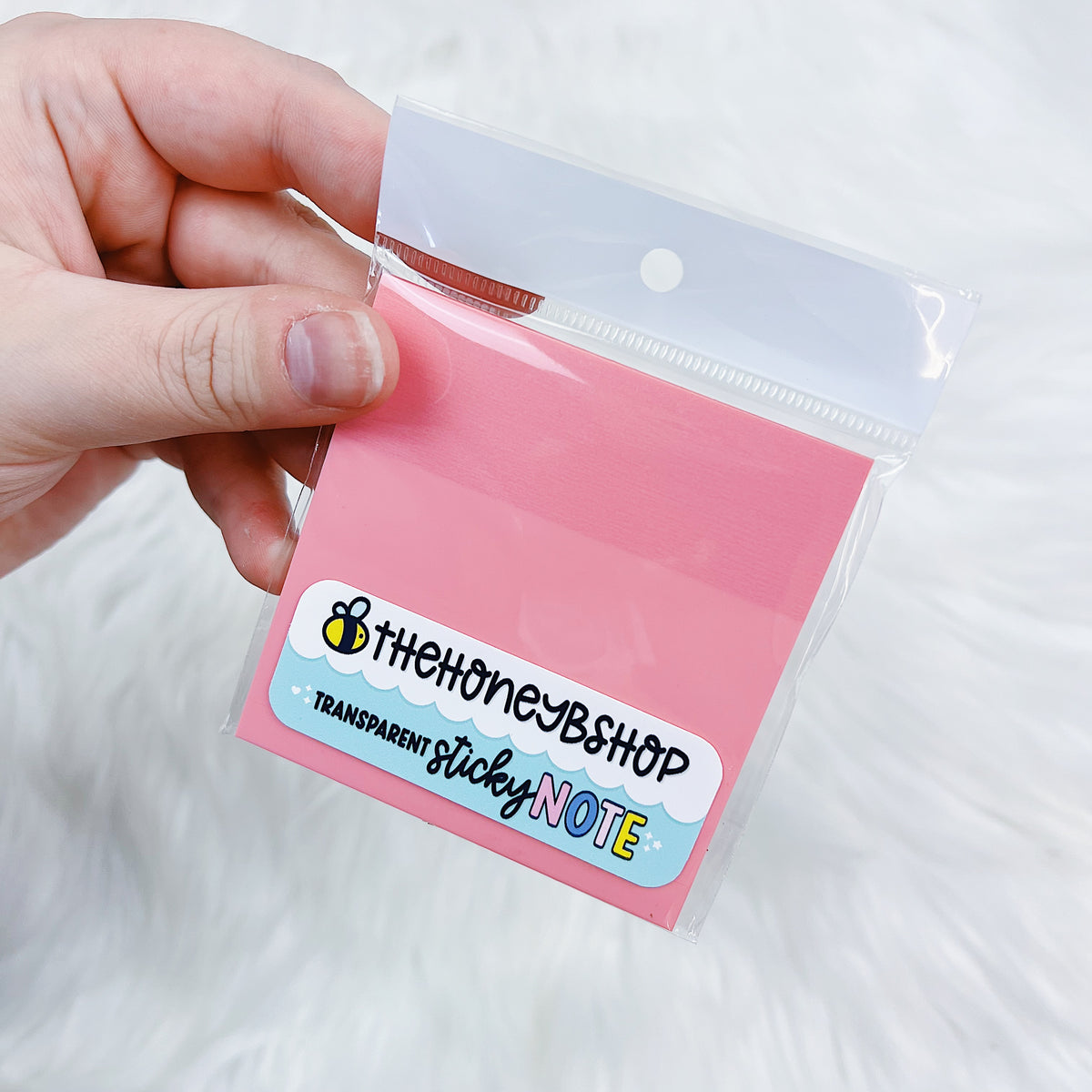 Pink Transparent 3"x3" Sticky Note