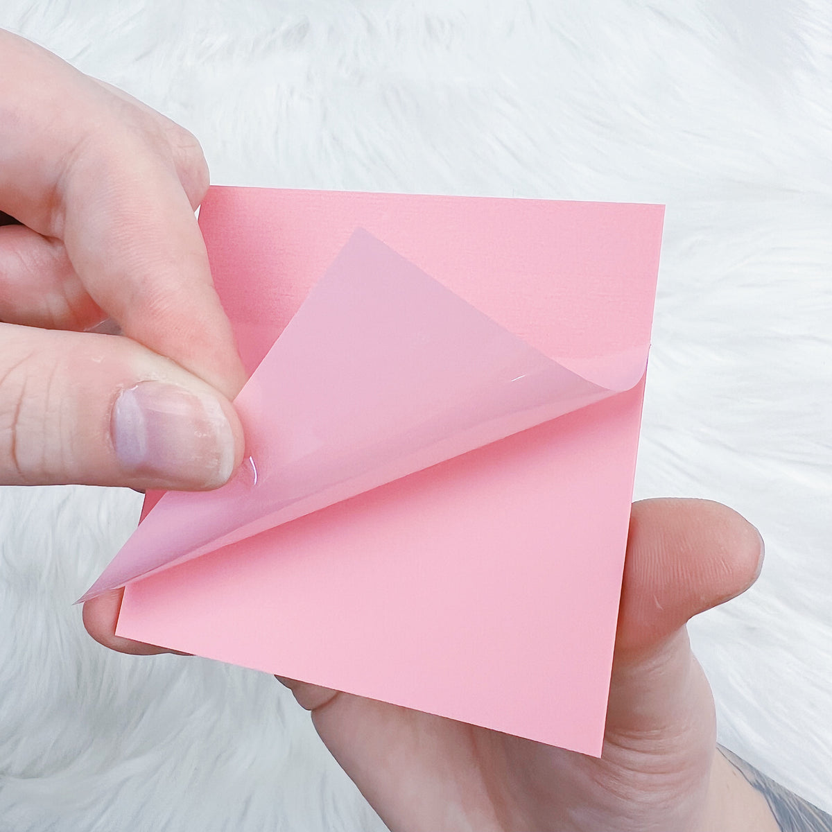 Pink Transparent 3"x3" Sticky Note