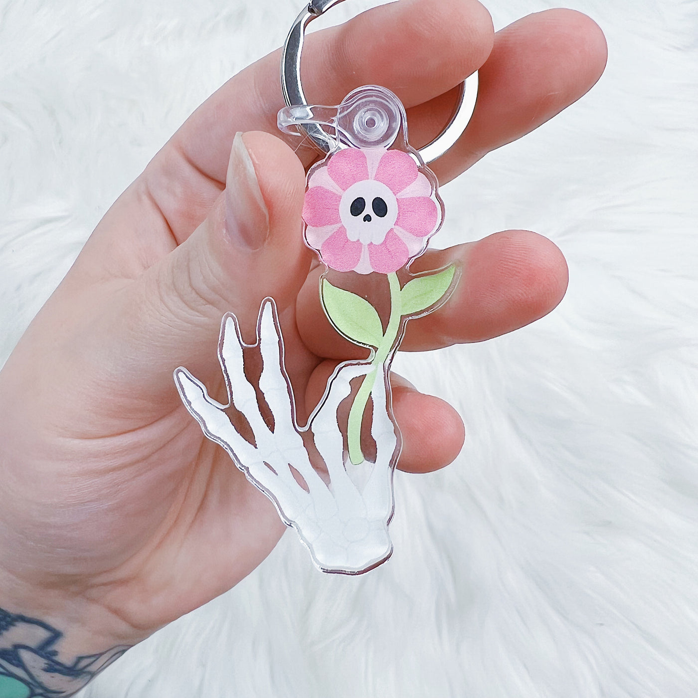 Skele Floral Acrylic Keychain