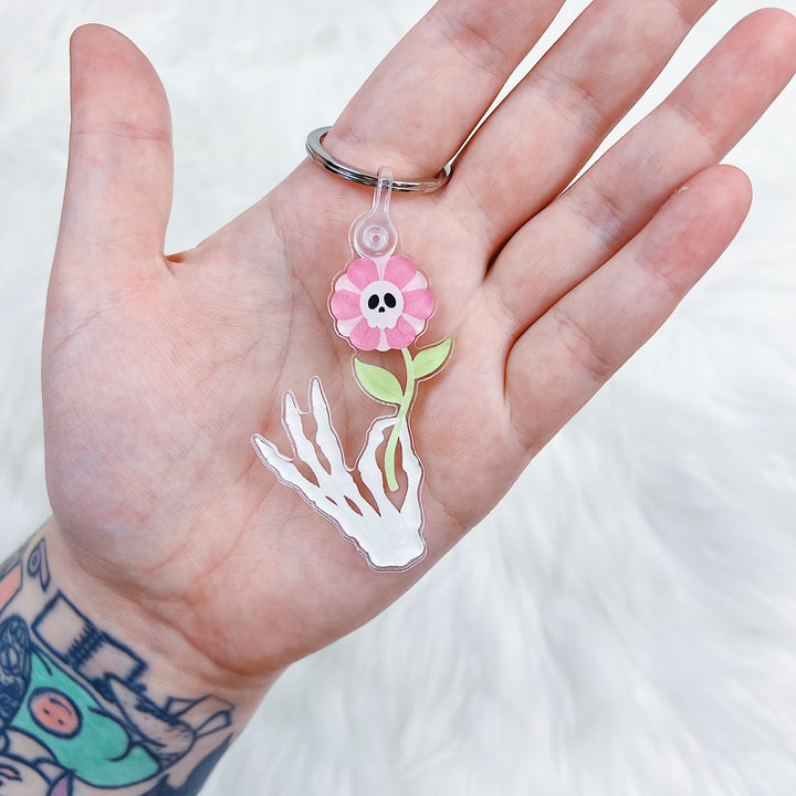 Skele Floral Acrylic Keychain