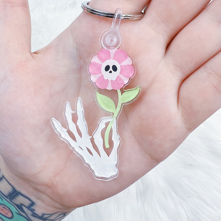 Skele Floral Acrylic Keychain