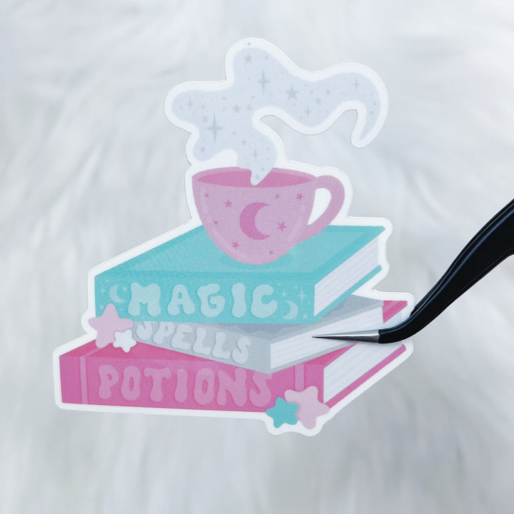 Magic, Spells, + Potions Book Stack Vinyl Sticker Die Cut