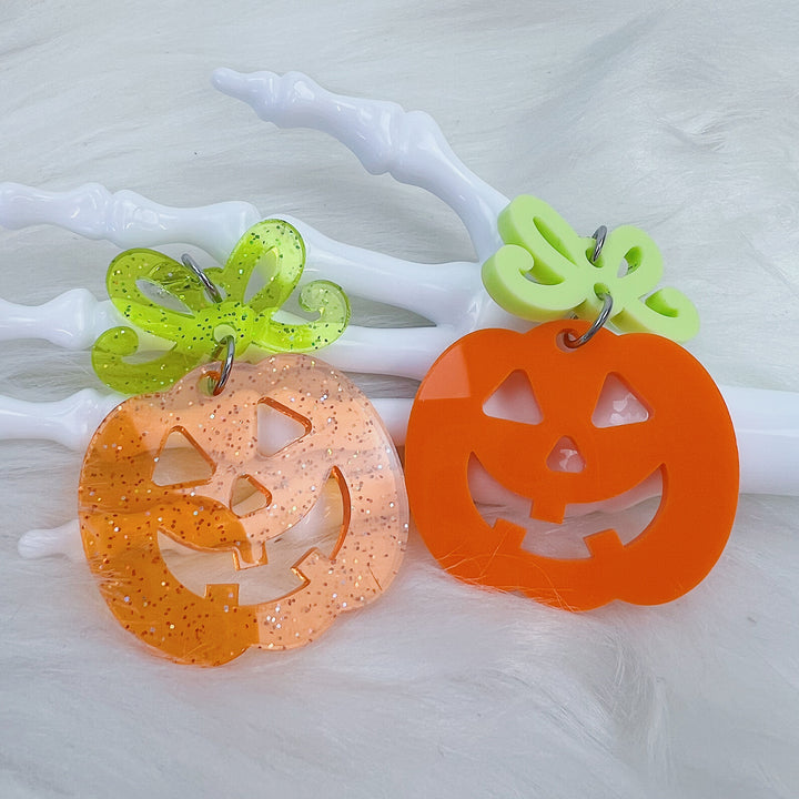 Pumpkin with Bow Acrylic Charm | Choose Your Color Option!