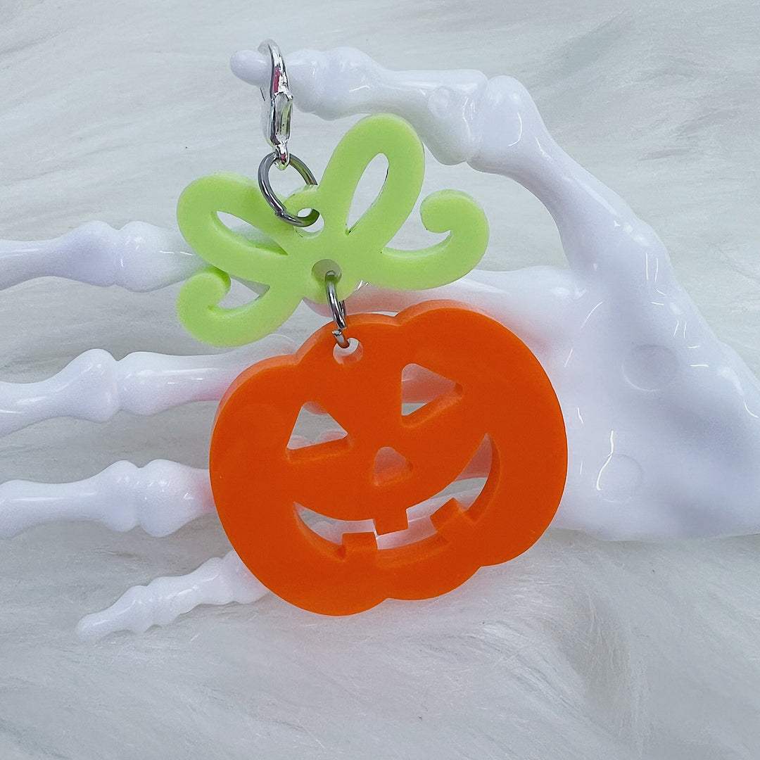 Pumpkin with Bow Acrylic Charm | Choose Your Color Option!