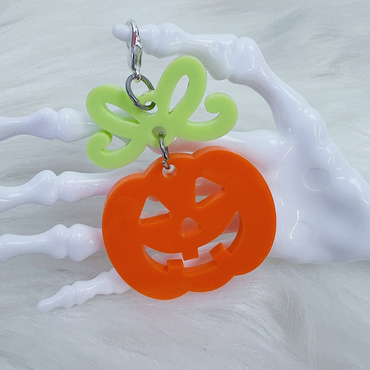 Pumpkin with Bow Acrylic Charm | Choose Your Color Option!