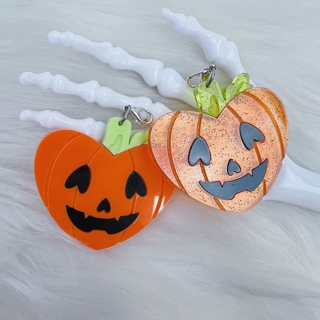 Pumpkin Heart Acrylic Charm | Choose Your Color Option!