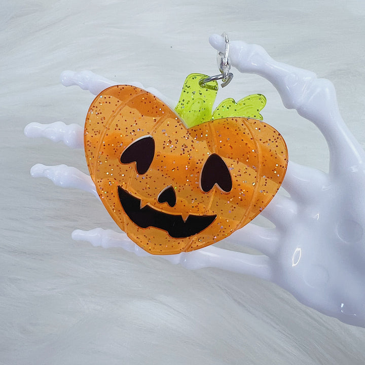 Pumpkin Heart Acrylic Charm | Choose Your Color Option!