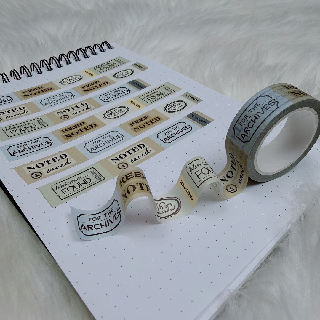 Keepsakes Vintage Labels 15MM Washi Tape