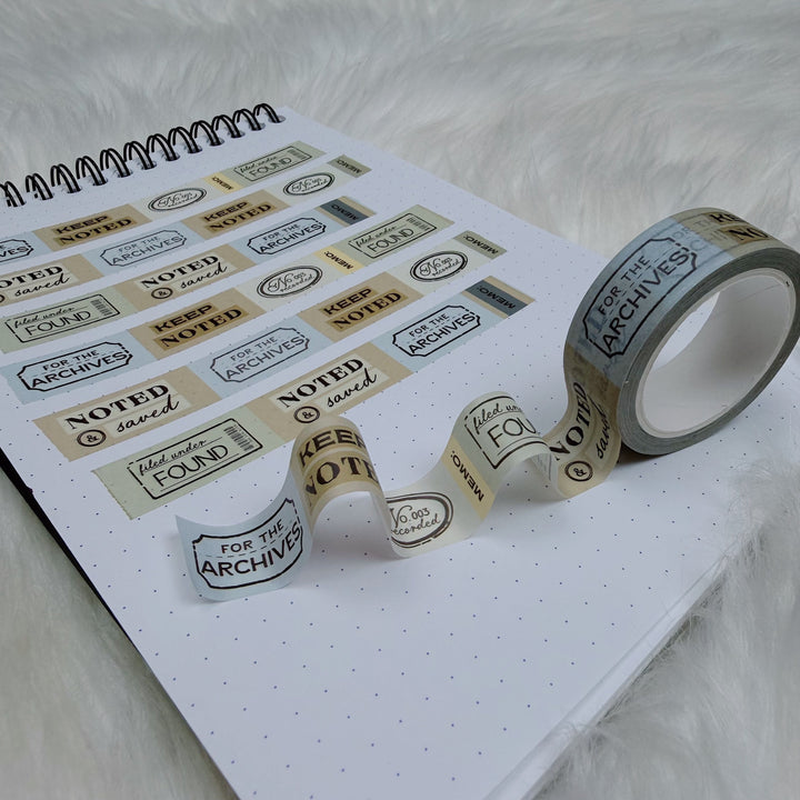 Keepsakes Vintage Labels 15MM Washi Tape