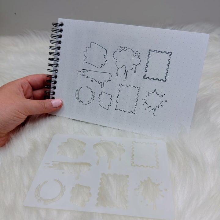 Old English Alphabet &amp; Textures Stencil Set