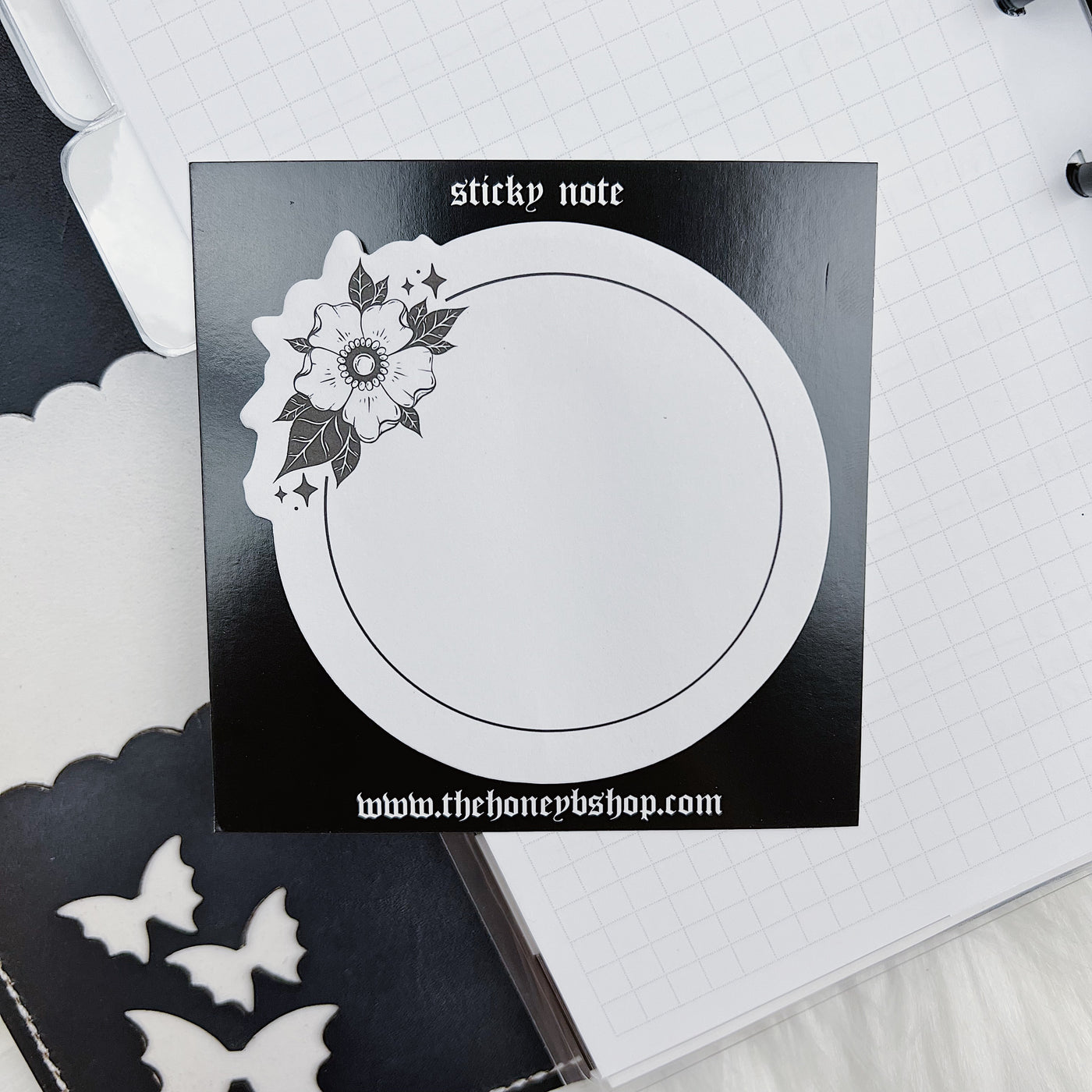 Black Out 3.0 Floral Die Cut Sticky Note | 3x3