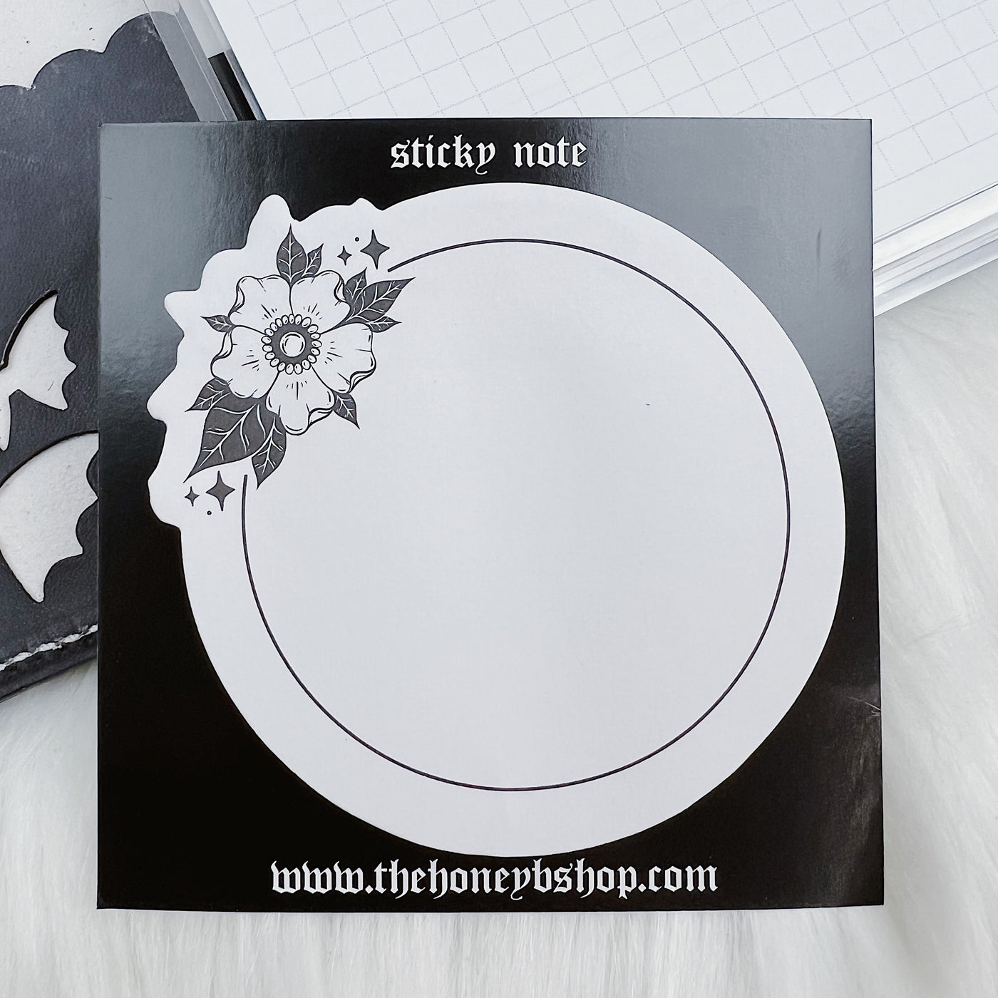 Black Out 3.0 Floral Die Cut Sticky Note | 3x3