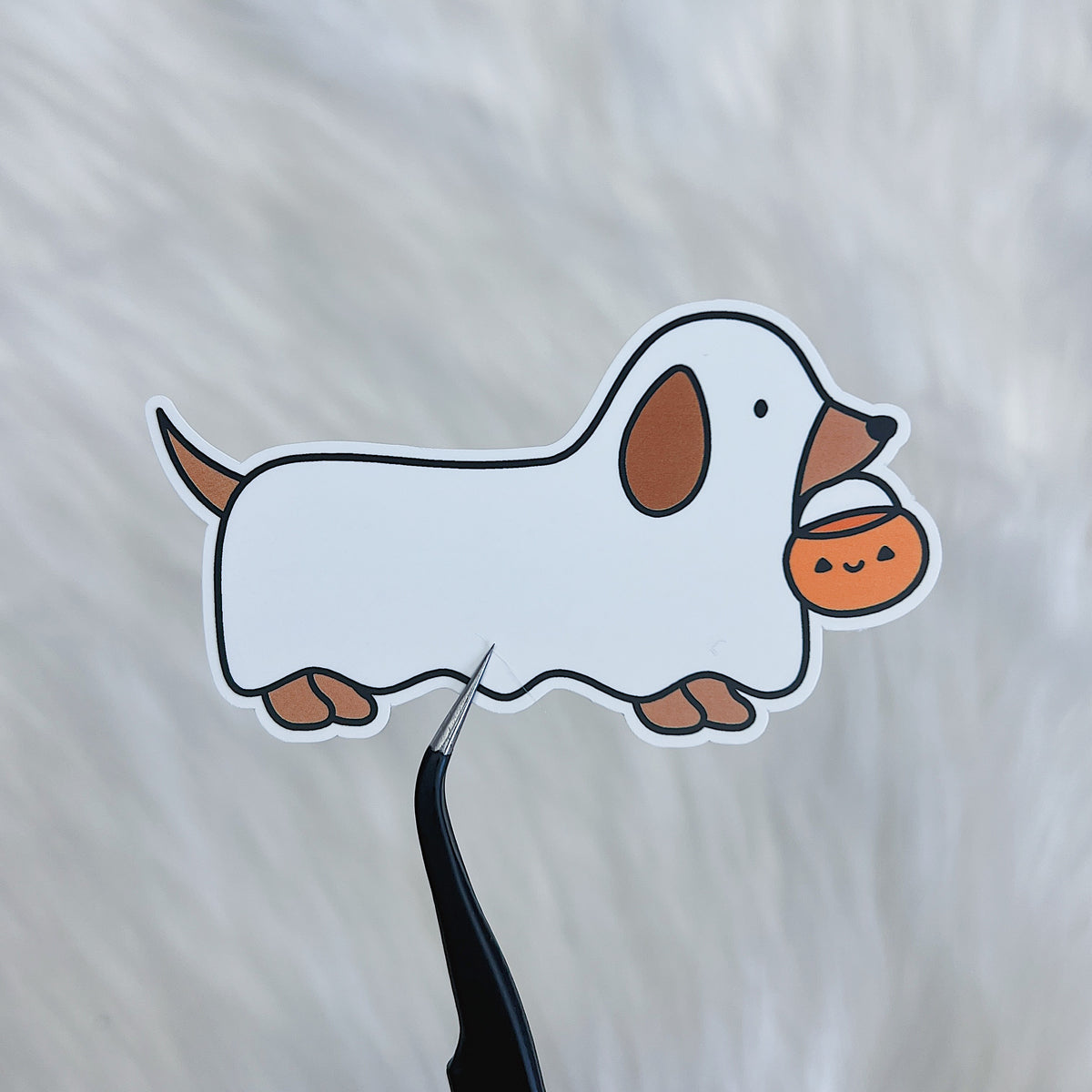 Halloweenie Dog Vinyl Sticker Die Cut