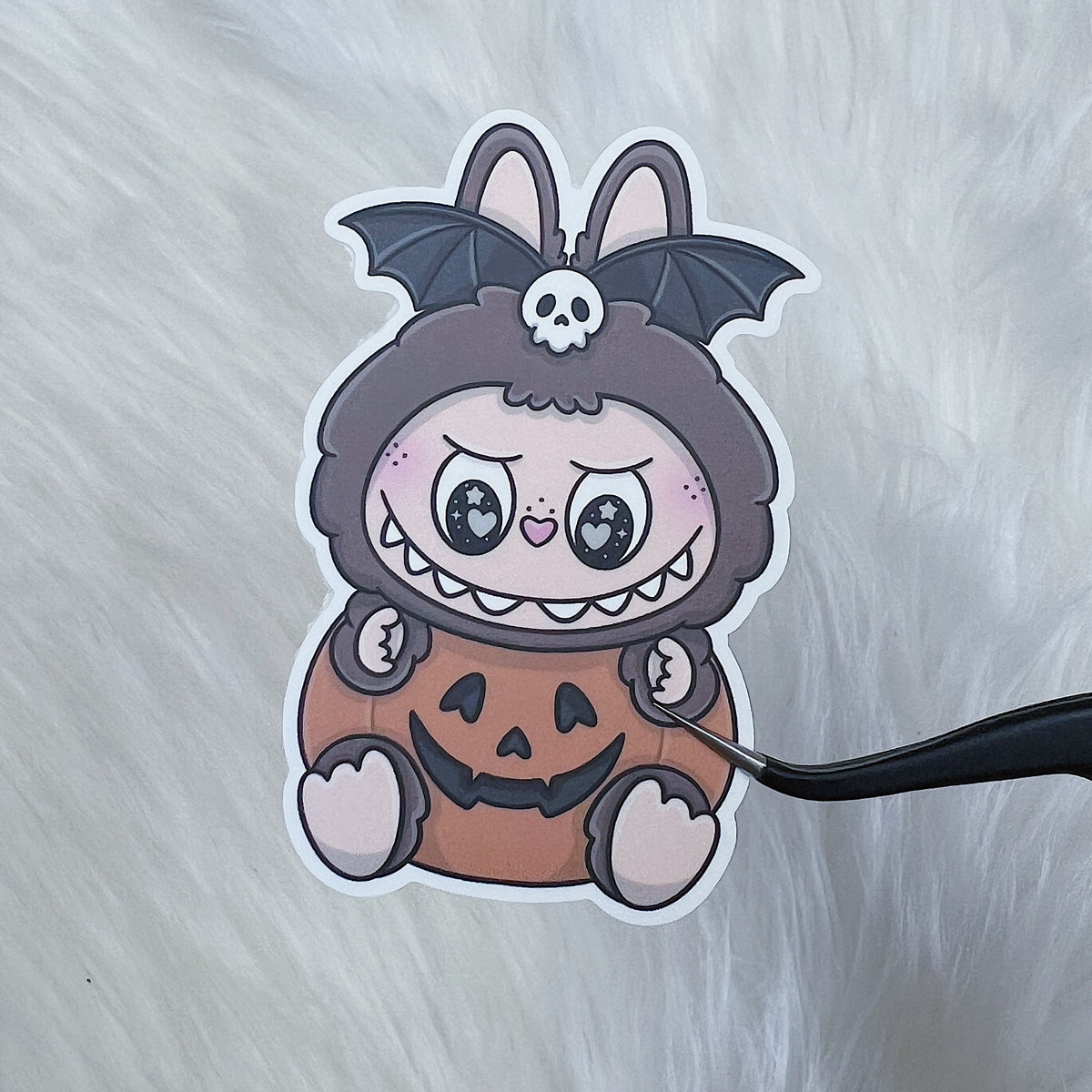 Pumpkin Labubu Monster Vinyl Sticker Die Cut