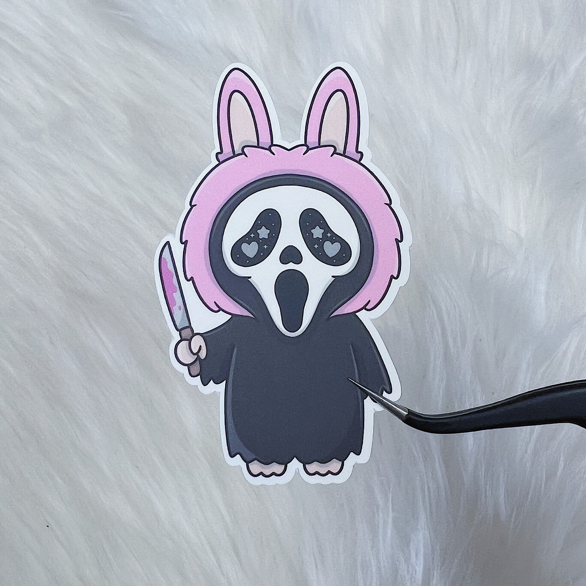 Ghostface Labubu Monster Vinyl Sticker Die Cut