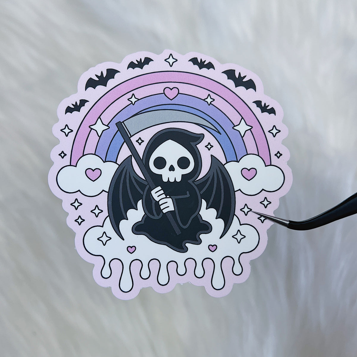 Rainbow Grim Reaper Vinyl Sticker Die Cut