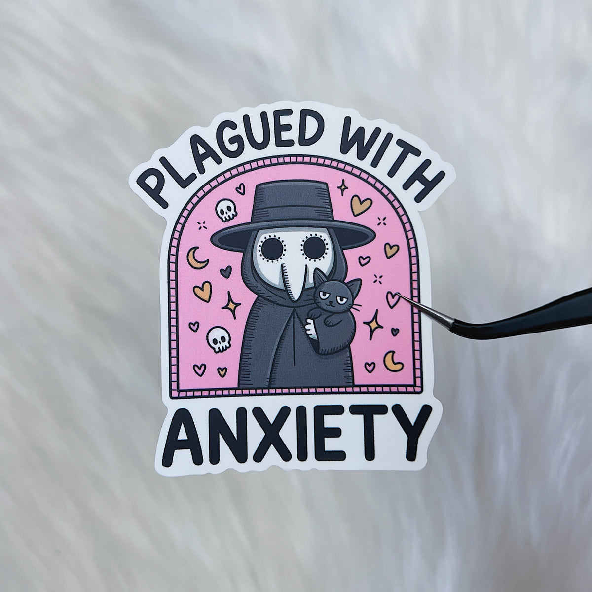 Plagued with Anxiety Vinyl Sticker Die Cut