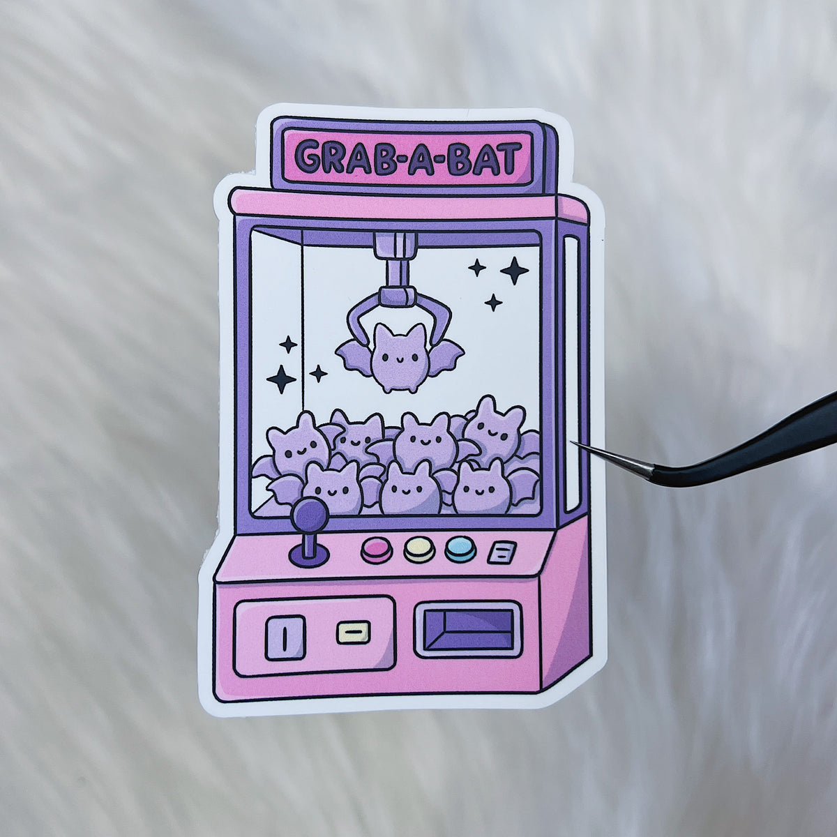 Grab-A-Bat Claw Machine Vinyl Sticker Die Cut